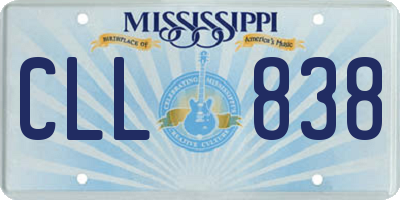 MS license plate CLL838