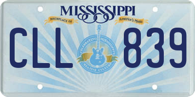 MS license plate CLL839