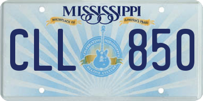 MS license plate CLL850
