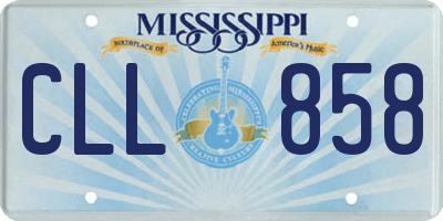 MS license plate CLL858