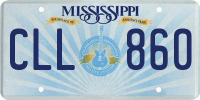 MS license plate CLL860