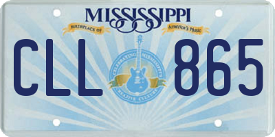 MS license plate CLL865