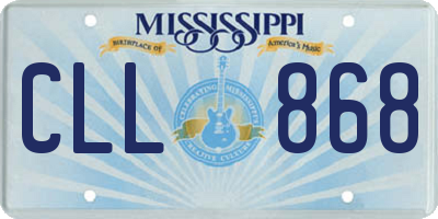 MS license plate CLL868