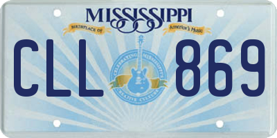 MS license plate CLL869