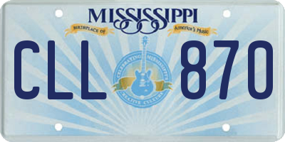 MS license plate CLL870
