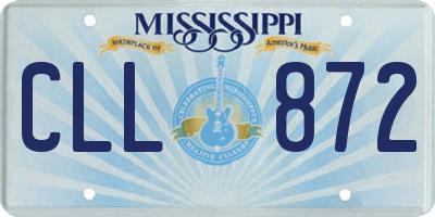 MS license plate CLL872