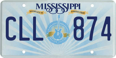 MS license plate CLL874