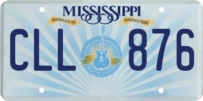 MS license plate CLL876