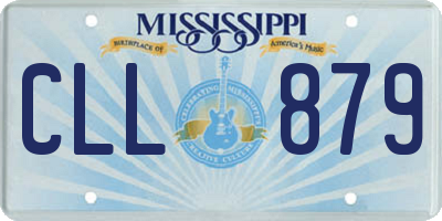 MS license plate CLL879