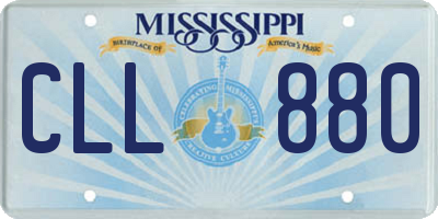 MS license plate CLL880