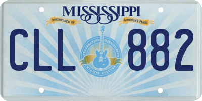 MS license plate CLL882