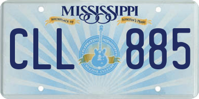 MS license plate CLL885