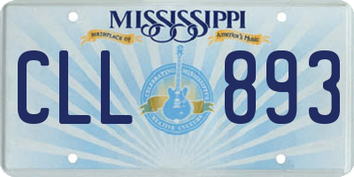 MS license plate CLL893