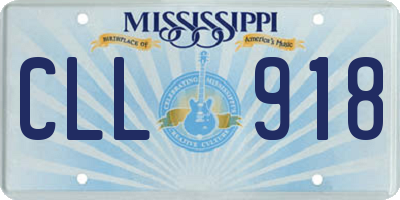 MS license plate CLL918