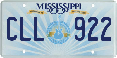 MS license plate CLL922