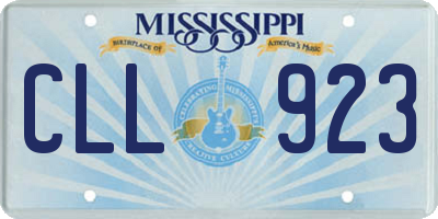 MS license plate CLL923