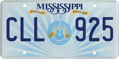 MS license plate CLL925
