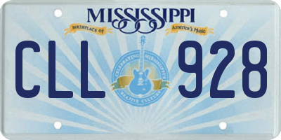MS license plate CLL928