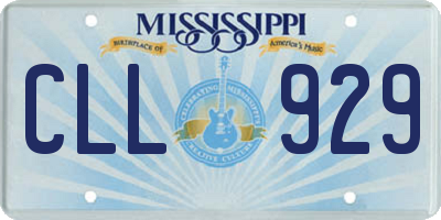 MS license plate CLL929