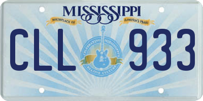 MS license plate CLL933