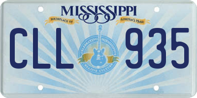 MS license plate CLL935