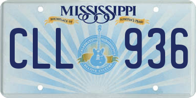 MS license plate CLL936