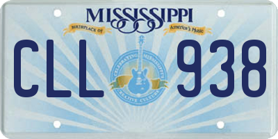 MS license plate CLL938