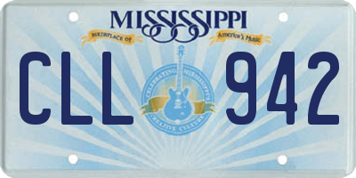 MS license plate CLL942