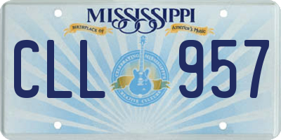 MS license plate CLL957