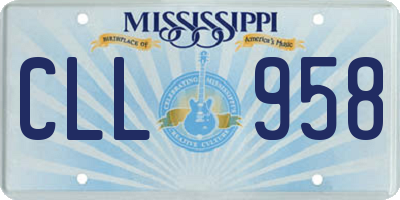 MS license plate CLL958