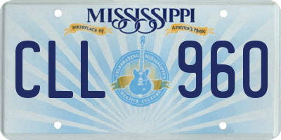 MS license plate CLL960