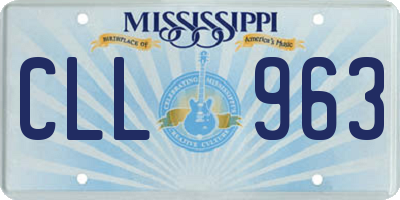 MS license plate CLL963