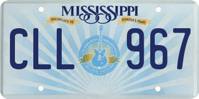 MS license plate CLL967