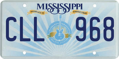 MS license plate CLL968