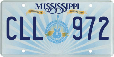 MS license plate CLL972