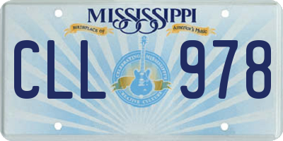 MS license plate CLL978