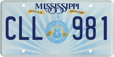 MS license plate CLL981