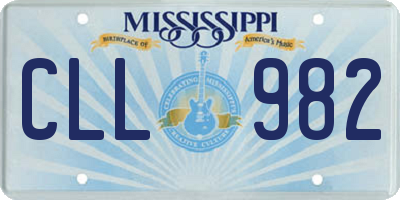MS license plate CLL982