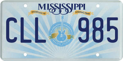 MS license plate CLL985