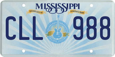 MS license plate CLL988