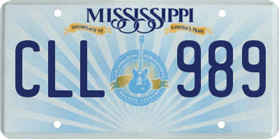 MS license plate CLL989