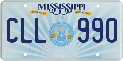 MS license plate CLL990