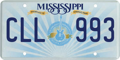 MS license plate CLL993