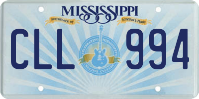 MS license plate CLL994