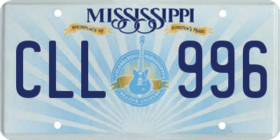 MS license plate CLL996