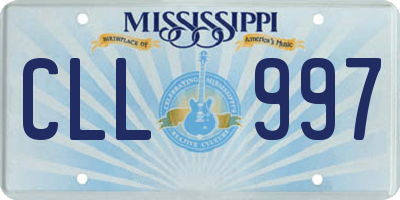 MS license plate CLL997
