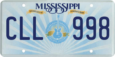 MS license plate CLL998