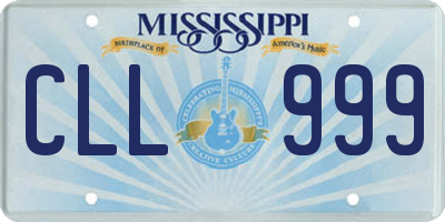 MS license plate CLL999
