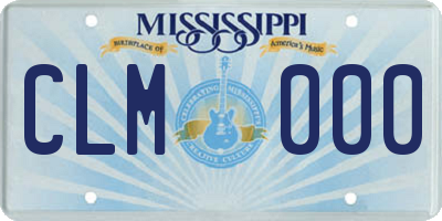 MS license plate CLM000