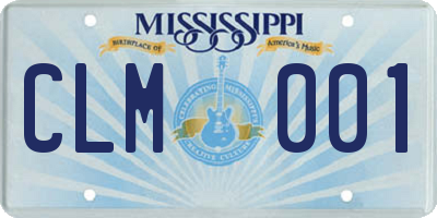 MS license plate CLM001